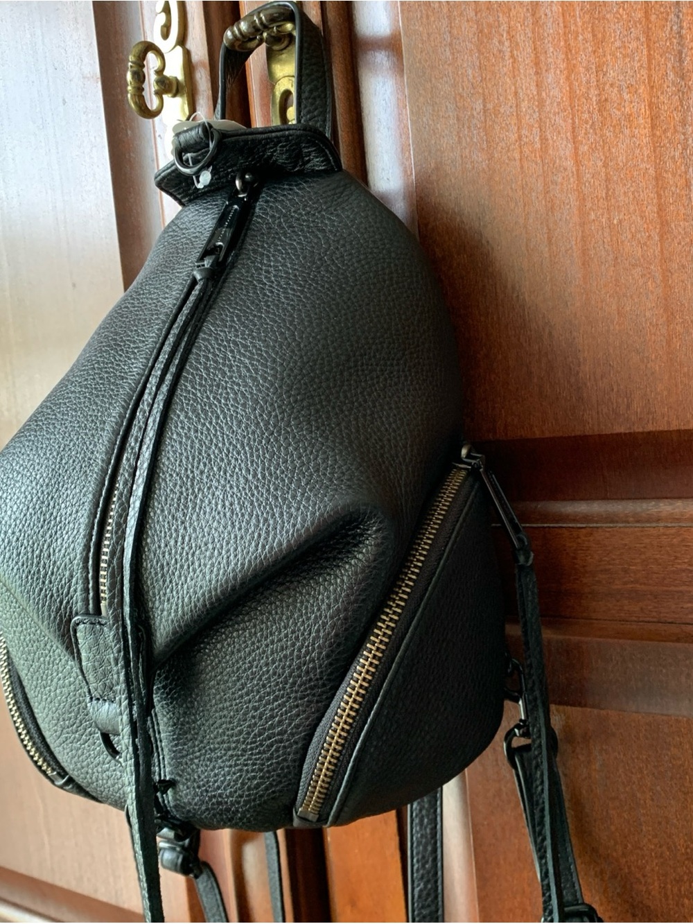 NWT Rebecca Minkoff Convertible Mini Julian Leather Backpack Black